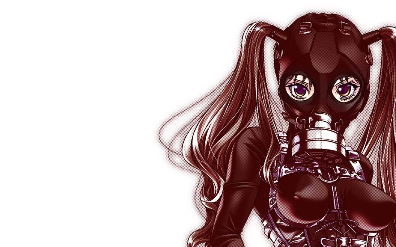 1280x800, 176 Kb / девушка, противогаз