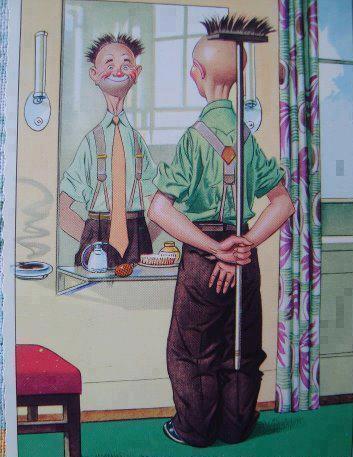 353x457, 45 Kb / зеркало, лысый, прическа, швабра