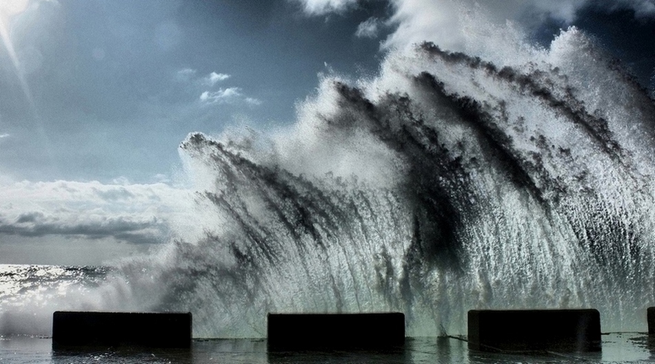 950x529, 297 Kb / шторм, волна