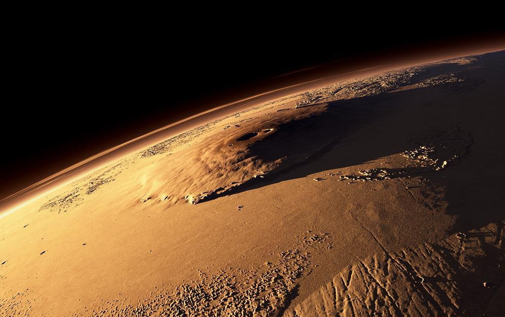 1022x642, 215 Kb / марс, олимп, вулкан