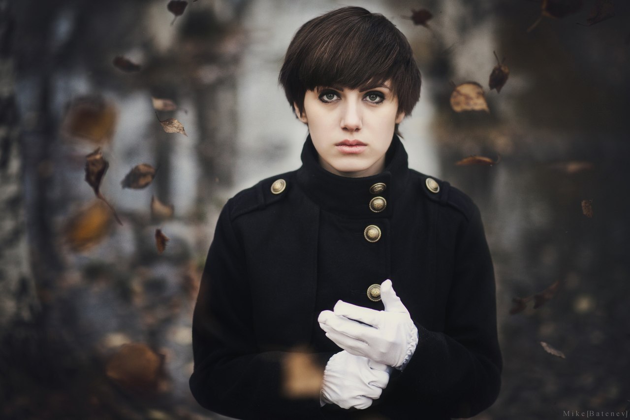 1280x853, 96 Kb / девушка, фото, шатенка, перчатки, эффект, осень