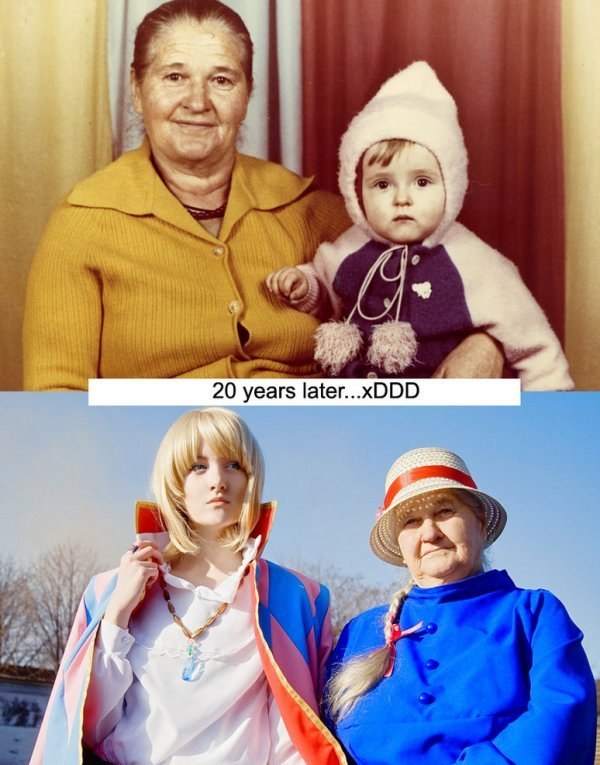 600x765, 90 Kb / бабушка, внучка, 20, года, время, мода