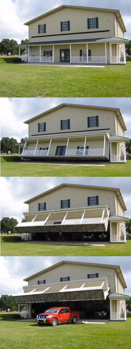 447x1185, 131 Kb / ворота, гараж, веранда, дом, пикап