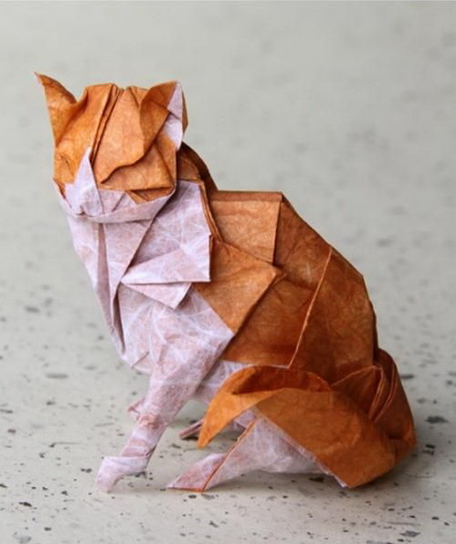 499x595, 74 Kb / оригами, кот, рыжий