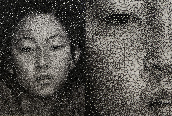 711x481, 148 Kb / картина, гвозди, азиатка