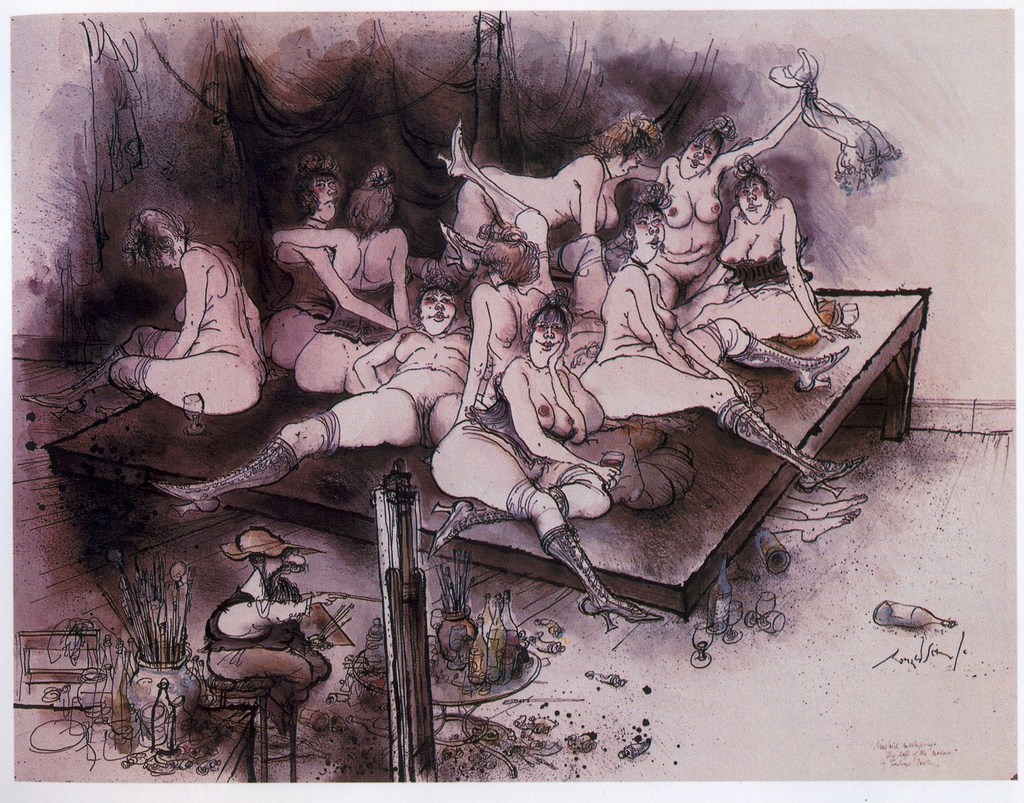 1024x803, 288 Kb / натурщицы, художник, картина