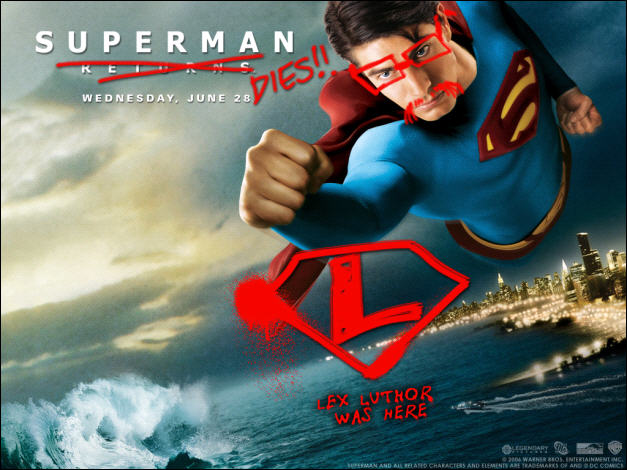 627x470, 64 Kb / супермен, постер, обои, реклама, кино, warner brothers