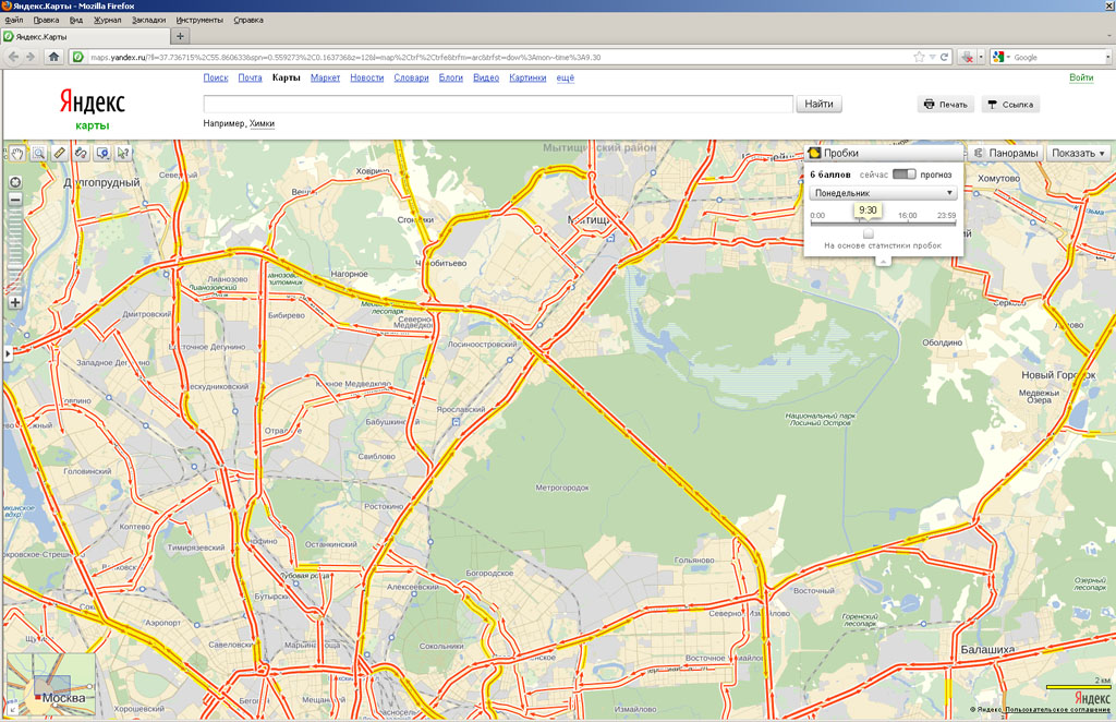 1024x662, 267 Kb / яндекс, пробки, москва, баг, глюк, 21.12.2012, конец света