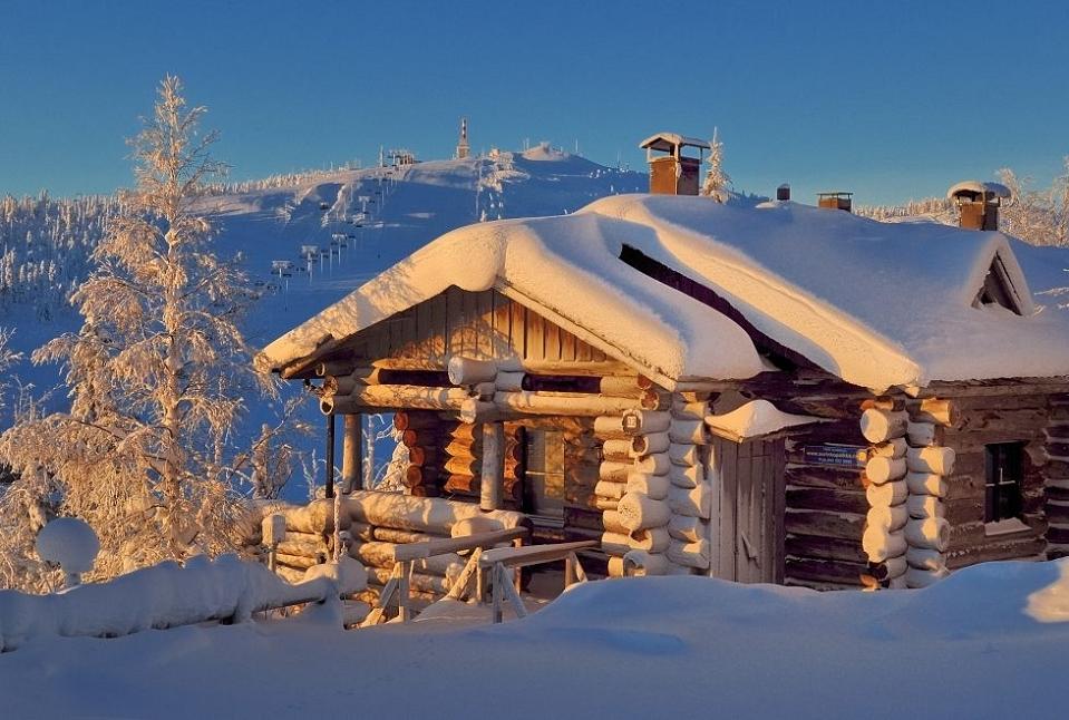 959x646, 113 Kb / домик, снег, деревья