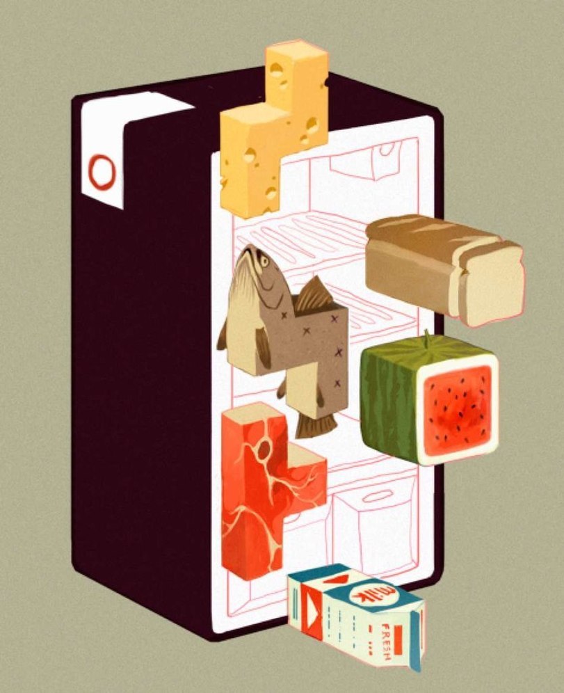 811x996, 110 Kb / тетрис, холодильник, рыба