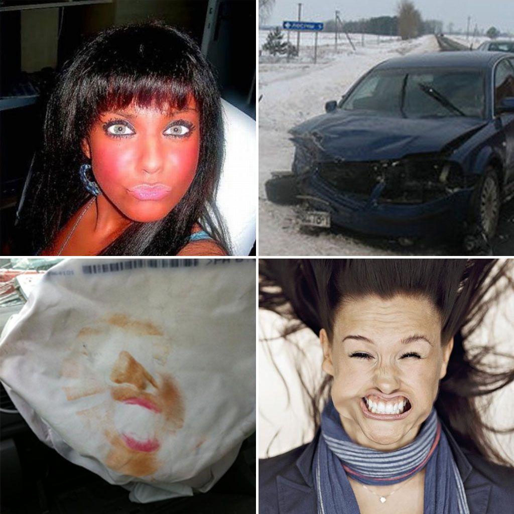 1024x1024, 189 Kb / аэрбэг, авария, макияж