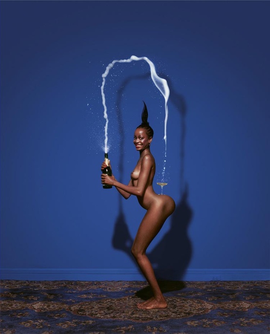 554x683, 73 Kb / шампанское, негра, бокал, jean-paul goude, Carolina
