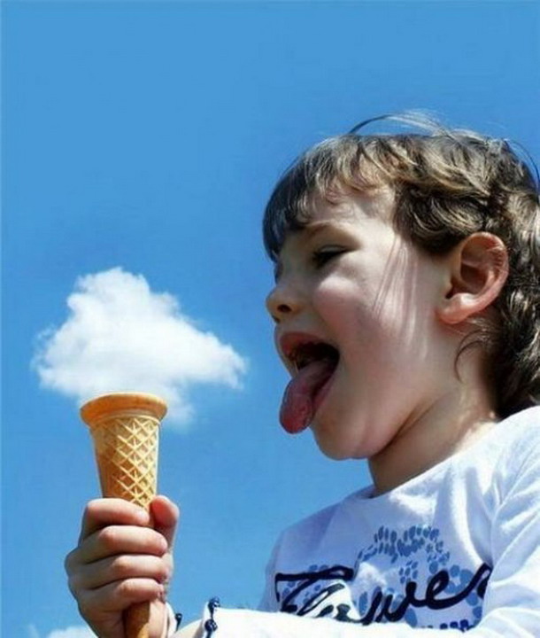 610x720, 79 Kb / Ребенок, облако, вафельный рожок