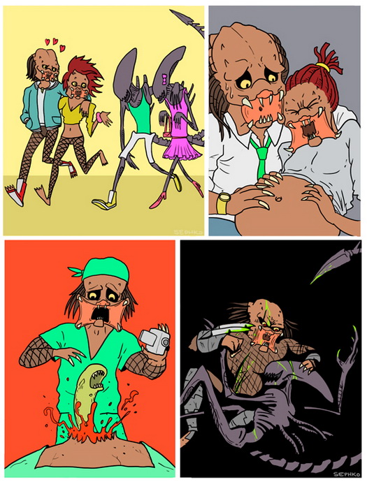 525x700, 159 Kb / чужой, хищник, измена