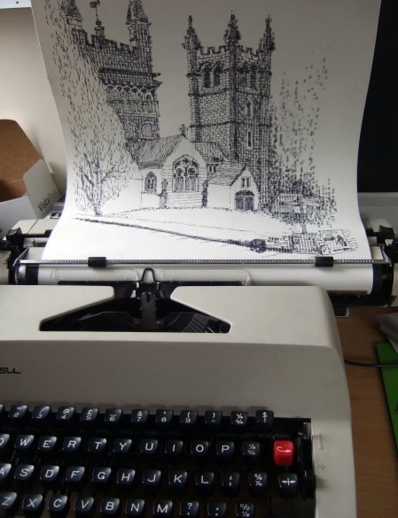 449x585, 71 Kb / Рисунок, печатная машинка