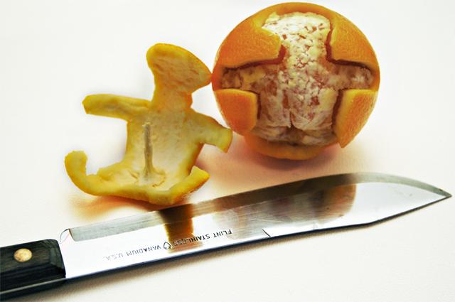 640x425, 27 Kb / апельсин, нож, шкурка, человечек
