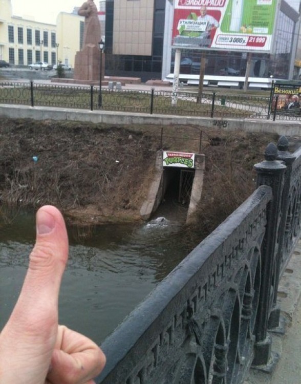 588x750, 110 Kb / канализация, черепашки, ниндзя, палец, эльдорадо, труба