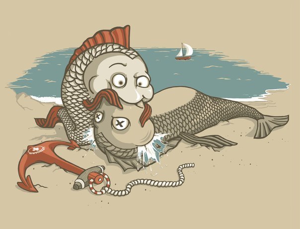 604x462, 45 Kb / рыба, спасение, якорь