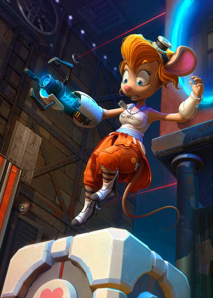 686x960, 76 Kb / гайка, гаечка, мышь, портал, portal, рисунок, чип и дейл, Chip & Dale, Gadget