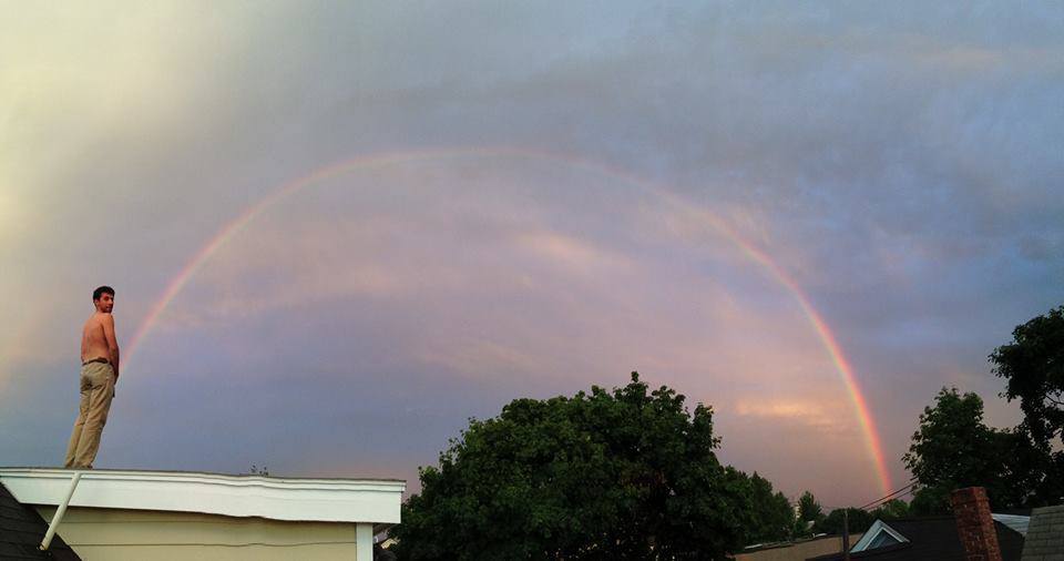 960x506, 33 Kb / радуга, крыша, небо