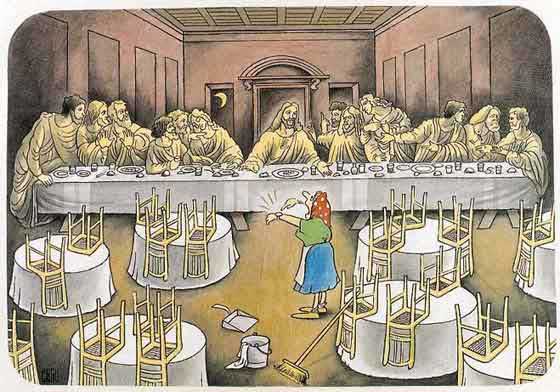 560x392, 42 Kb / тайная вечеря, уборщица