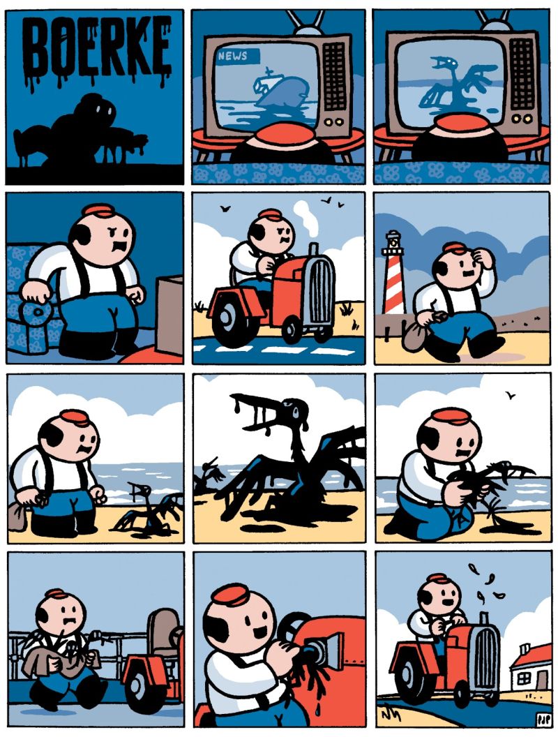 800x1056, 168 Kb / комикс, птица, нефть, тарктор