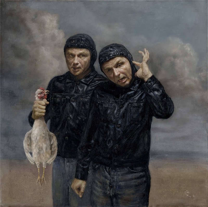 800x798, 110 Kb / рисунок, курица, поймал, Олег Радван