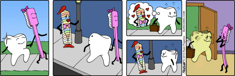 811x262, 87 Kb / зуб, щетка, конфета, измена