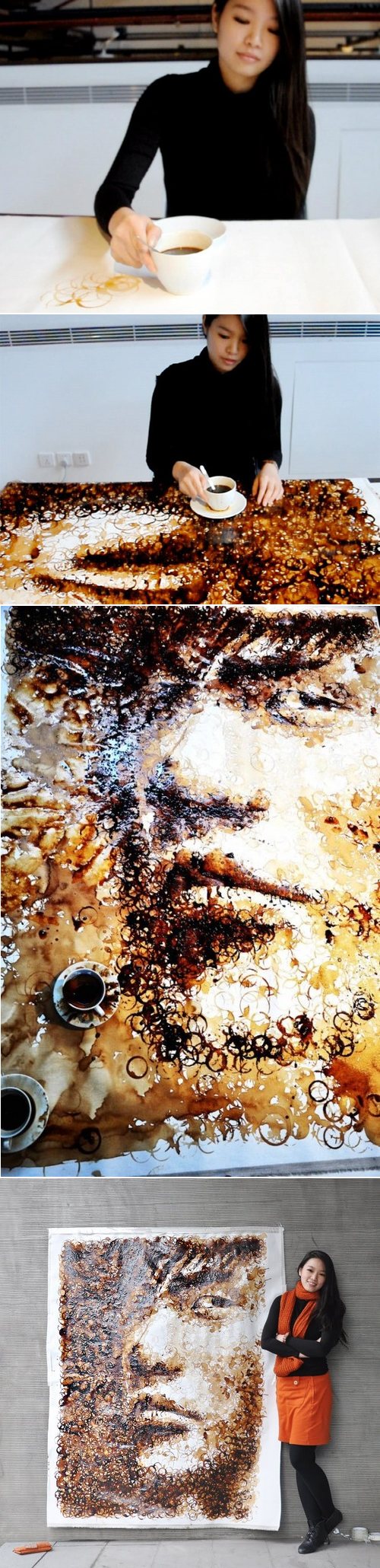 500x2060, 296 Kb / кофе, портрет, азиатка