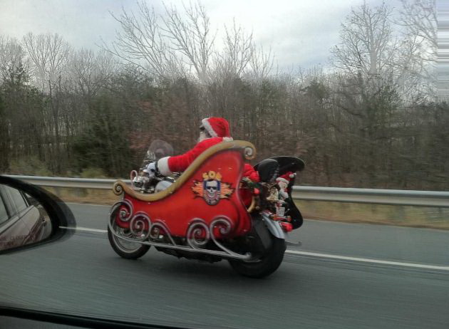 630x462, 74 Kb / санта, дед мороз, мотоцикл
