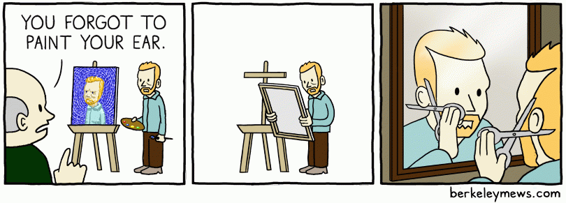 810x291, 64 Kb / ван гог, автопортрет, ухо, ножницы, картина