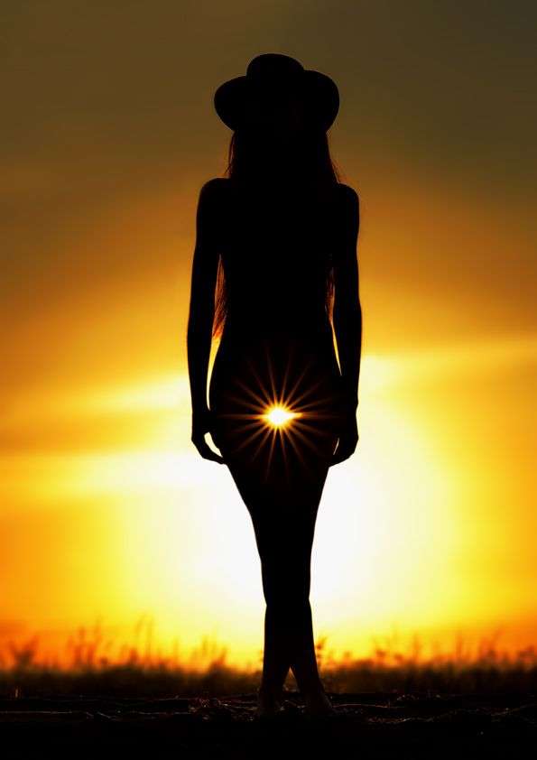 595x842, 38 Kb / шляпа, закат, силуэт, солнце