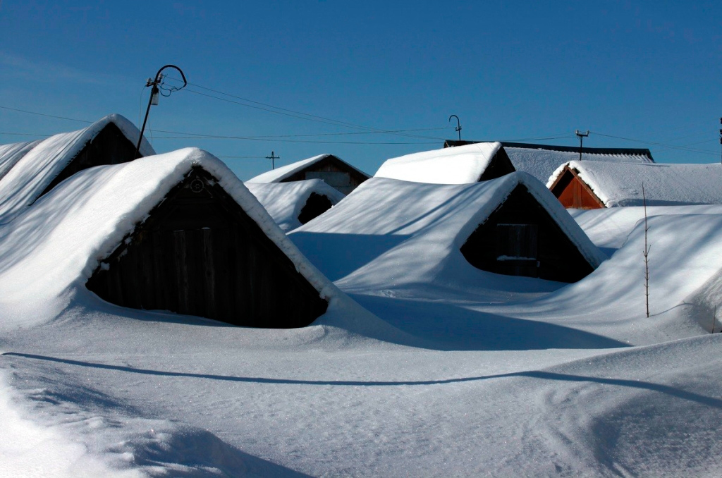 1024x678, 294 Kb / снег, крыши, намело, сугробы