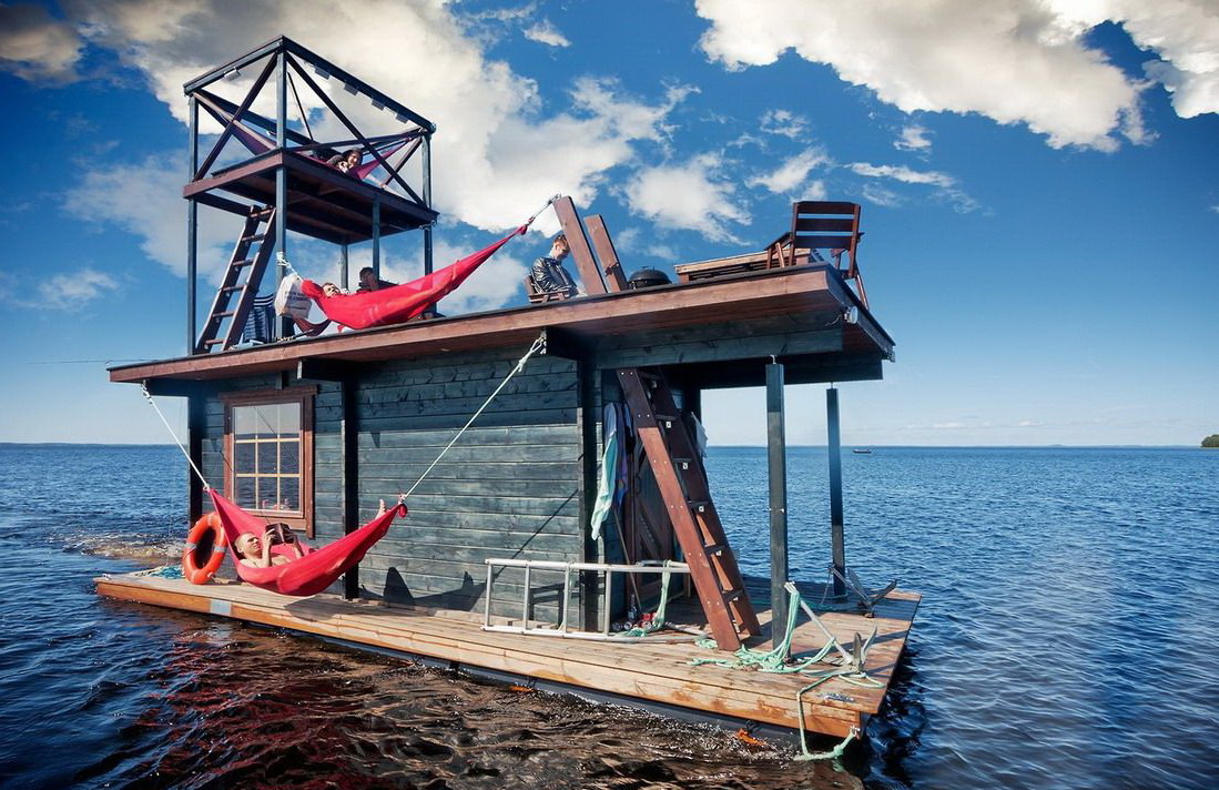 1099x712, 313 Kb / плот, вода, гамак