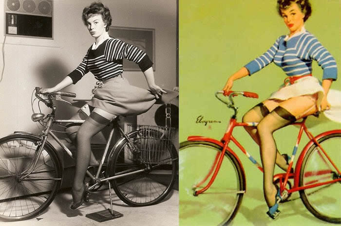 700x465, 59 Kb / девушка, велосипед, пинап, Джил Элвгрен