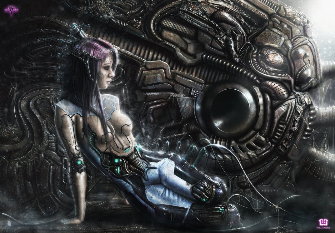 1072x746, 206 Kb / девушка, киборг, робот, провода