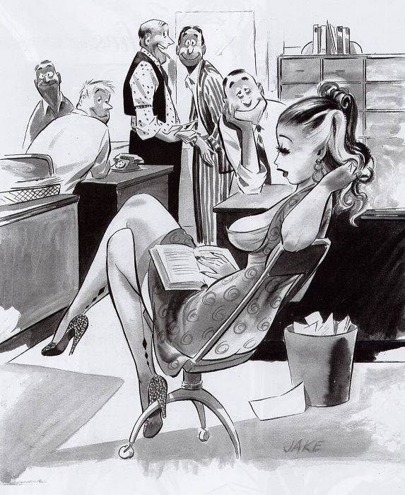 573x700, 84 Kb / сиськи, взгляды, мужики, работа, чтение, Jack Cole