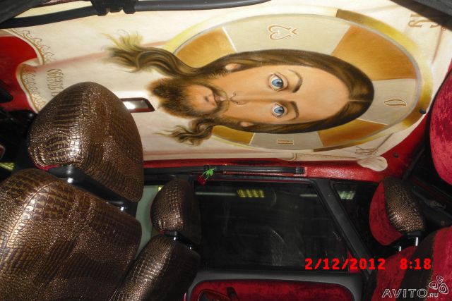 640x427, 53 Kb / авто, потолок, иисус, икона, скрепы