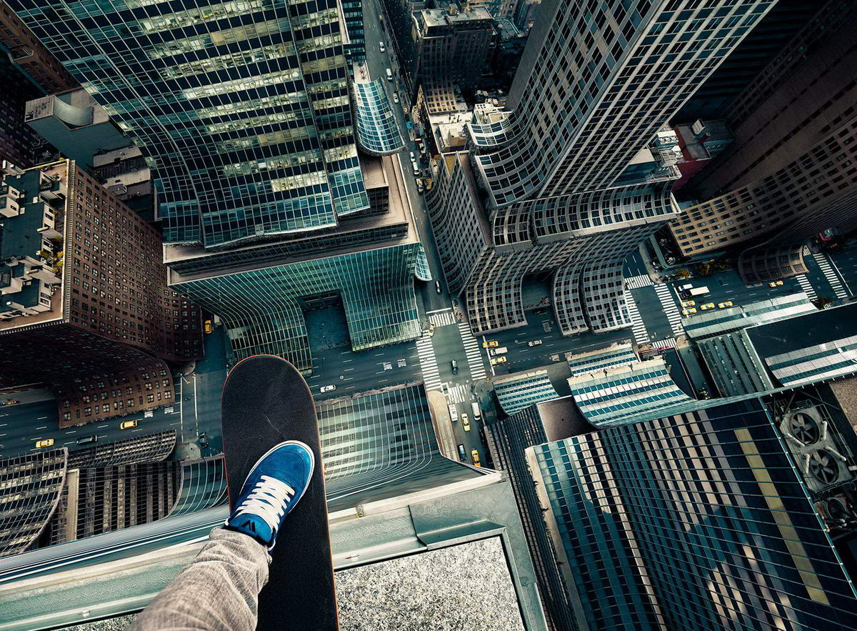 1200x883, 334 Kb / скейт, небоскреб, доска