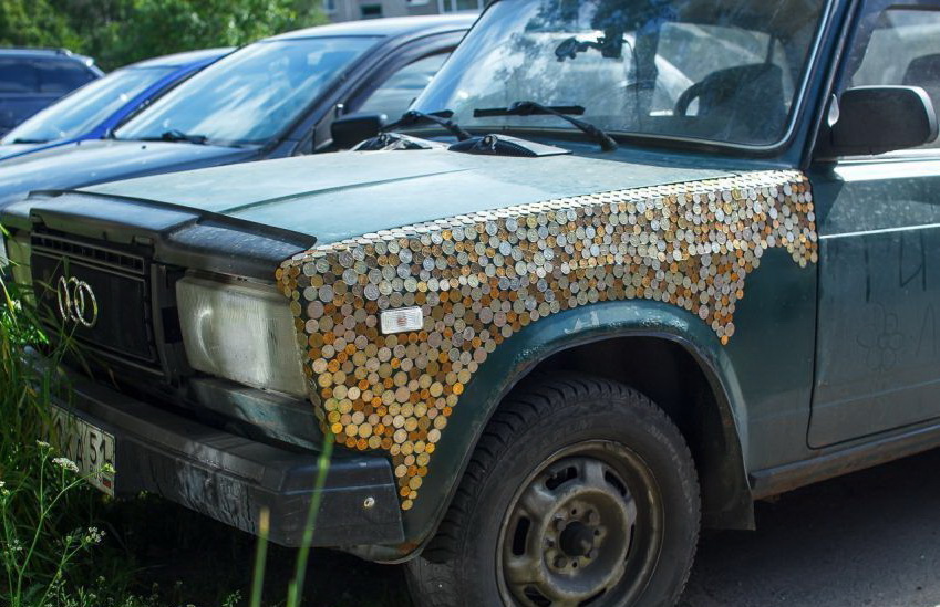 849x549, 174 Kb / жигули, монеты, крыло