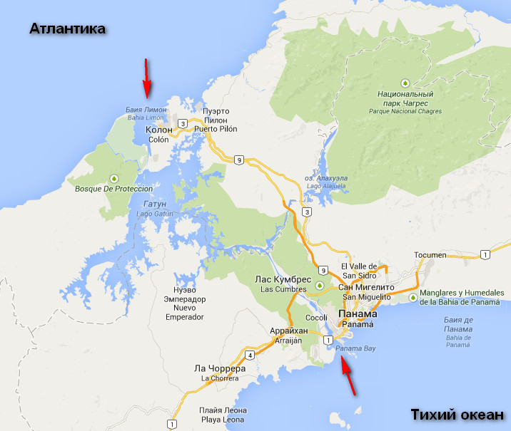 716x605, 109 Kb / Панама, канал, Атлантический, Тихий, океан