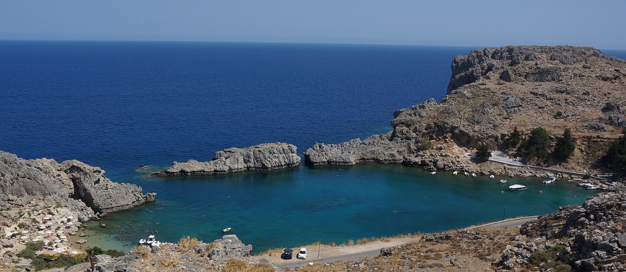 1236x537, 314 Kb / Греция, Родос, Линдос, залив