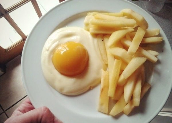 600x432, 38 Kb / йогурт, персик, яблоко, завтрак