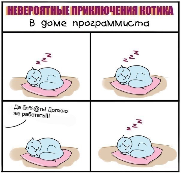 604x576, 58 Kb / приключения, котика, программист, код, не работает