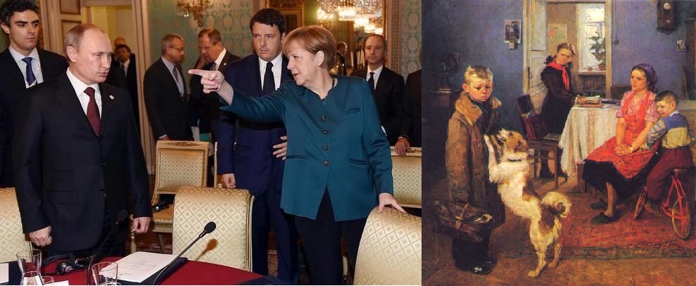 989x407, 137 Kb / путин, меркель, тупизна, политота