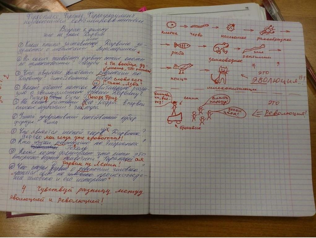 1021x769, 120 Kb / эволюция, революция, разница, тетрадь