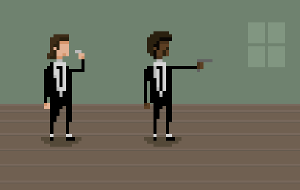 600x381, 84 Kb / пиксель арт, криминальное чтиво, гиф
