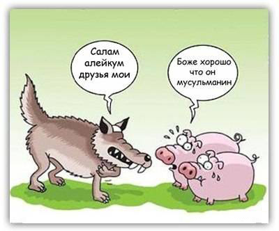400x332, 53 Kb / волк, свиньи, мусульманин