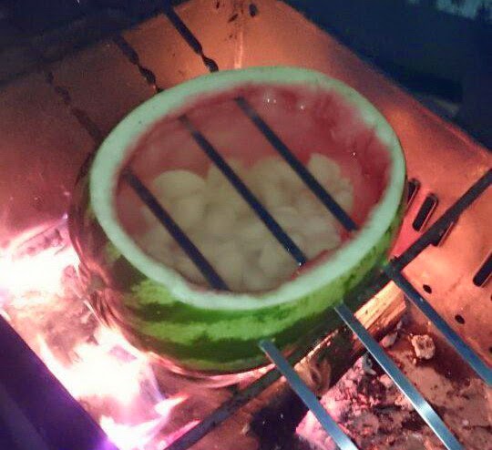 540x494, 53 Kb / пельмени, арбуз, костёр