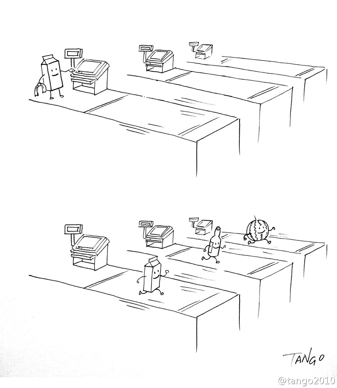 1113x1280, 143 Kb / беговая дорожка, касса, лента, продукты, тренировка